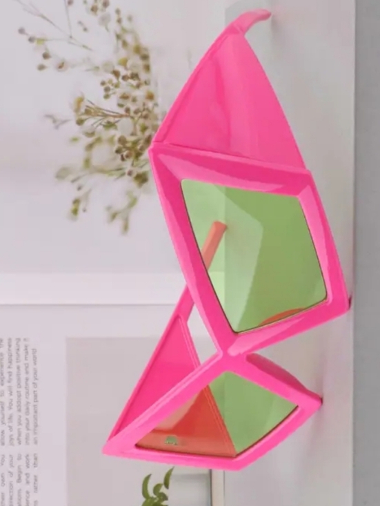 Oversized Bold Pink/Green Geometric Sunglasses for Women main image 10